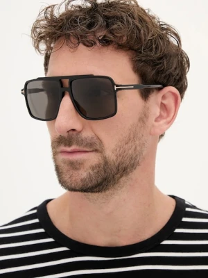 Tom Ford okulary przeciwsłoneczne Kemp męskie kolor czarny FT1177_5901A