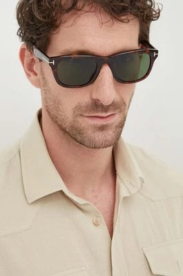 Tom Ford okulary przeciwsłoneczne męskie kolor brązowy FT1076_5454N