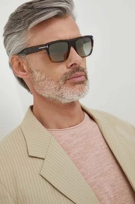 Tom Ford okulary przeciwsłoneczne męskie kolor brązowy FT1077_5555G