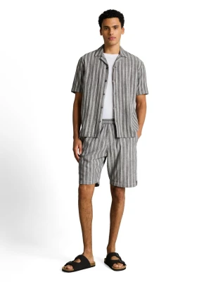 Tom Tailor Denim Bermudy z zawartością lnu Mężczyźni Bawełna szary,