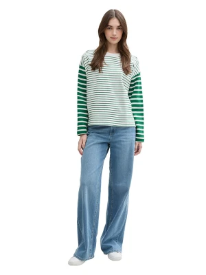 TOM TAILOR Denim Bluza w kolorze zielono-białym rozmiar: XS