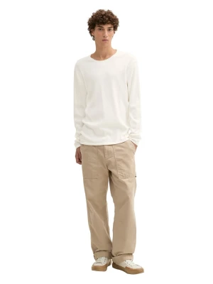 Tom Tailor Denim Damska dzianinowa koszulka z długim rękawem Kobiety Bawełna biały jednolity,