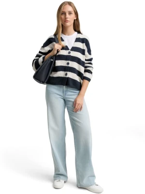 TOM TAILOR Denim Kardigan w kolorze kremowo-granatowym rozmiar: L