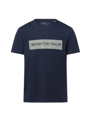 Tom Tailor Denim Koszulka męska Mężczyźni Bawełna niebieski nadruk,