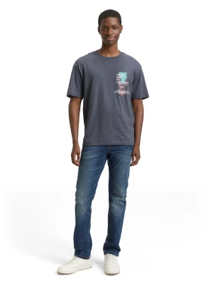 Tom Tailor Denim Koszulka Mężczyźni Bawełna szary | wielokolorowy