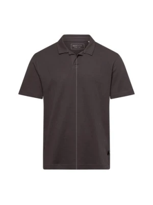 Tom Tailor Denim Męska koszulka polo Mężczyźni Bawełna szary wypukły wzór tkaniny,