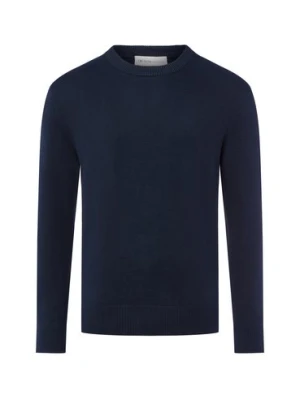 Tom Tailor Denim Męski sweter z dzianiny Mężczyźni Bawełna niebieski jednolity,