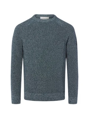 Tom Tailor Denim Męski sweter z dzianiny Mężczyźni Bawełna niebieski marmurkowy,