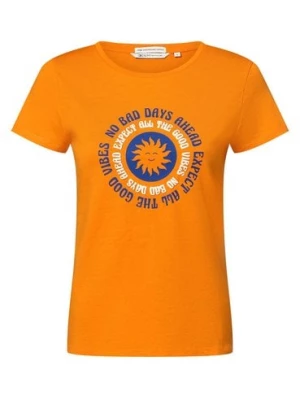 Tom Tailor Denim T-shirt damski Kobiety Bawełna pomarańczowy nadruk,