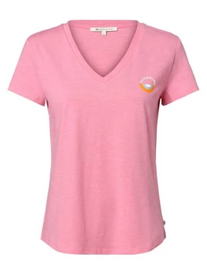 Tom Tailor Denim T-shirt damski Kobiety Bawełna wyrazisty róż|różowy nadruk,