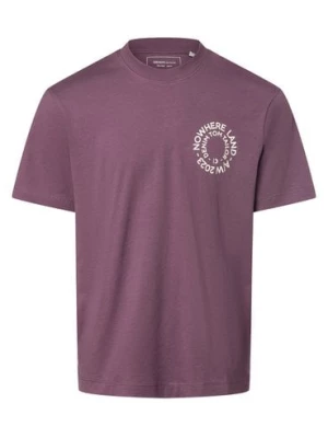 Tom Tailor Denim T-shirt męski Mężczyźni Bawełna lila nadruk,