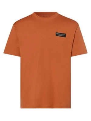 Tom Tailor Denim T-shirt męski Mężczyźni Bawełna pomarańczowy nadruk,