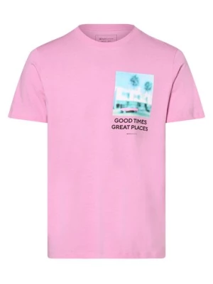 Tom Tailor Denim T-shirt męski Mężczyźni Bawełna różowy nadruk,