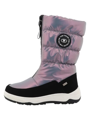 Tom Tailor Kozaki zimowe w kolorze czarno-fioletowym rozmiar: 39