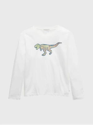 Tom Tailor Longsleeve 1033090 Biały Regular Fit