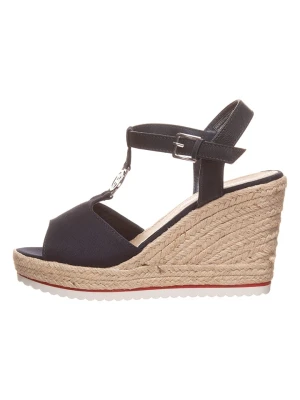 Tom Tailor Sandały w kolorze granatowym na koturnie rozmiar: 43