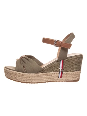 Tom Tailor Sandały w kolorze khaki na koturnie rozmiar: 40