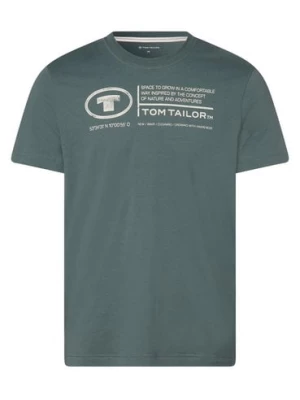 Tom Tailor T-shirt męski Mężczyźni Bawełna niebieski|zielony nadruk,
