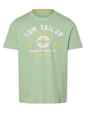 Tom Tailor T-shirt męski Mężczyźni Bawełna zielony nadruk,