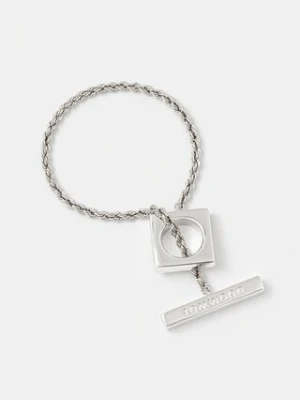 Tom Wood bransoletka srebrna Square Rope Bracelet damska 101430