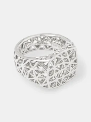 Tom Wood pierścionek srebrny Mesh Ring 101198