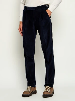 Tombolini Spodnie | Tapered fit | sztruks granatowy