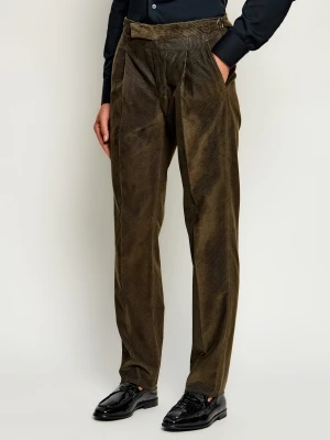 Tombolini Spodnie | Tapered fit | sztruks khaki