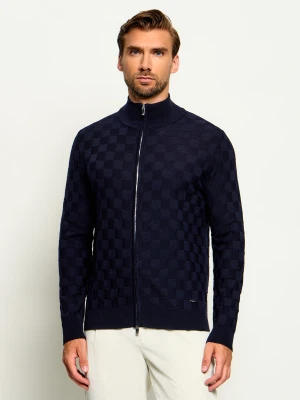 Tombolini Wełniany sweter | Slim Fit granatowy