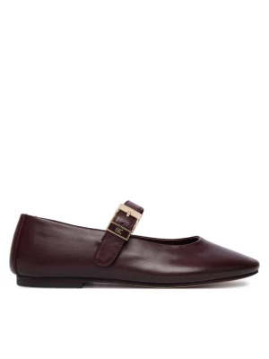 Tommy Hilfiger Baleriny Buckle Leather Ballerina FW0FW09684 Brązowy