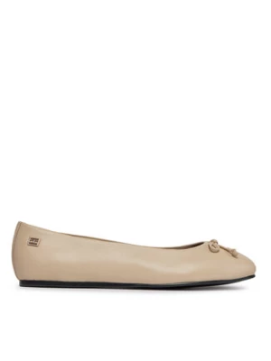 Tommy Hilfiger Baleriny Essential Leather Ballerina FW0FW07768 Beżowy
