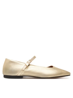 Tommy Hilfiger Baleriny Hilfiger Gold Ballerinas FW0FW09320 Złoty
