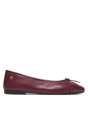 Tommy Hilfiger Baleriny Patent Toe-Cap FW0FW08830 Bordowy