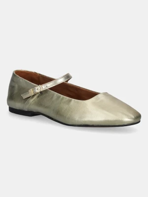 Tommy Hilfiger baleriny skórzane HILFIGER GOLD BALLERINAS kolor złoty FW0FW09320