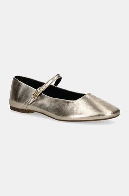 Tommy Hilfiger baleriny skórzane PARTY MARYJANE BALLERINA METAL kolor złoty FW0FW08315