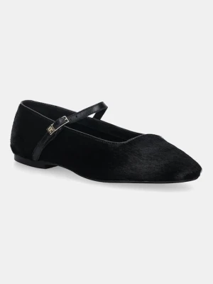 Tommy Hilfiger baleriny skórzane PONY HAIR MARYJANE kolor czarny FW0FW09154