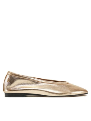 Tommy Hilfiger Baleriny Soft Metal Lthr Ballerina No Bow FW0FW08601 Złoty