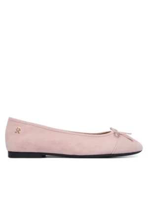 Tommy Hilfiger Baleriny Th Monogram Suede Ballerinas FW0FW09357 Różowy