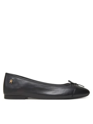 Tommy Hilfiger Baleriny Toe Cap Leather Ballerina FW0FW08759 Czarny
