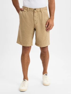 Tommy Hilfiger Bermudy z zawartością lnu - szeroki krój Mężczyźni Bawełna brązowy