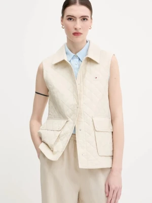 Tommy Hilfiger bezrękawnik damski kolor beżowy przejściowy WW0WW45638