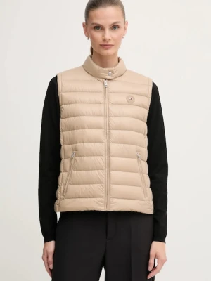 Tommy Hilfiger bezrękawnik puchowy kolor beżowy przejściowy WW0WW45499