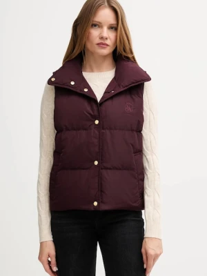 Tommy Hilfiger bezrękawnik puchowy kolor bordowy przejściowy WW0WW46545