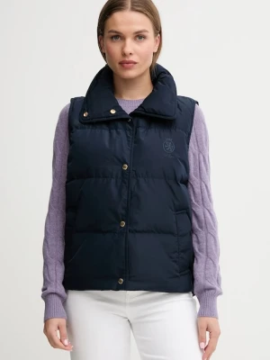 Tommy Hilfiger bezrękawnik puchowy kolor granatowy przejściowy WW0WW46545