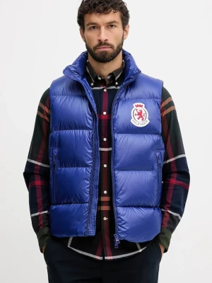 Tommy Hilfiger bezrękawnik puchowy kolor niebieski zimowy MW0MW41514