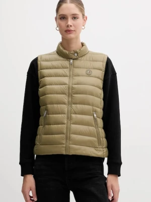 Tommy Hilfiger bezrękawnik puchowy kolor zielony przejściowy WW0WW45499