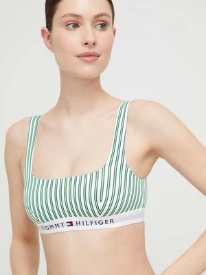 Tommy Hilfiger biustonosz kąpielowy kolor zielony miękka miseczka