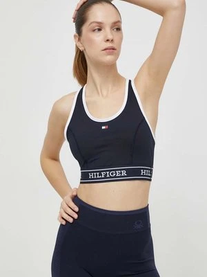 Tommy Hilfiger biustonosz sportowy kolor granatowy gładki WW0WW41517