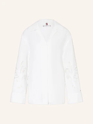 Tommy Hilfiger Blezer Z Lnem I Dziurkowaną Koronką weiss