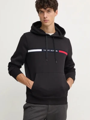 Tommy Hilfiger bluza z kapturem męska z bawełną czarny
