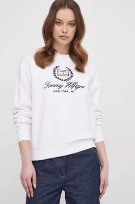 Tommy Hilfiger bluza bawełniana damska kolor biały z aplikacją WW0WW41758